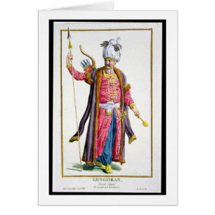 Genghis Khan (c.1162-1227) från 'Receuil des Esta Hälsningskort