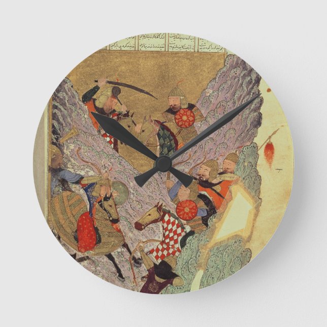 Genghis Khan (c.1162-1227) som bekämpar kineserna  Rund Klocka (Framsida)
