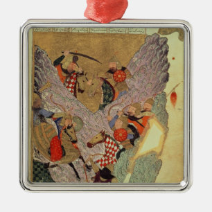 Genghis Khan (c.1162-1227) som in slåss kinesen Julgransprydnad Metall