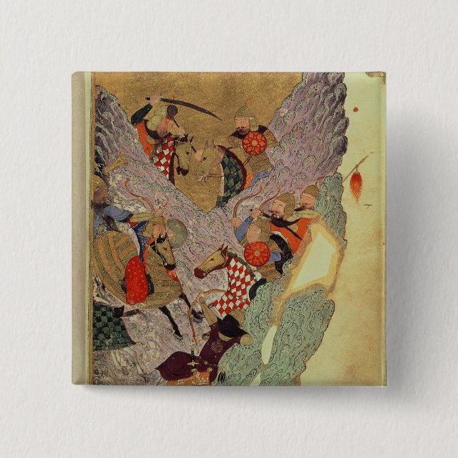 Genghis Khan (c.1162-1227) som in slåss kinesen Knapp (Framsida)