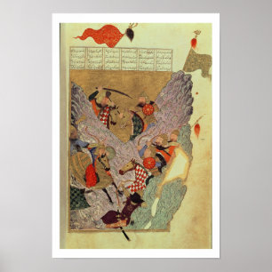 Genghis Khan (c.1162-1227) som in slåss kinesen Poster