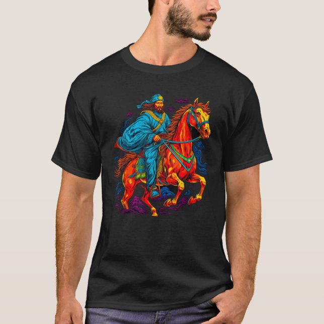 Genghis Khan Mongolian Empire T Shirt (Framsida)