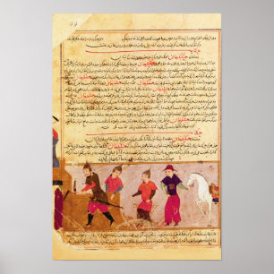 Genghis Khan och hans sons vid Rashid al-Buller Poster