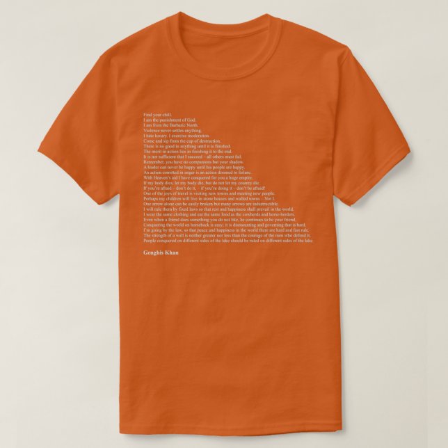 Genghis Khan Quotes T Shirt (Design framsida)