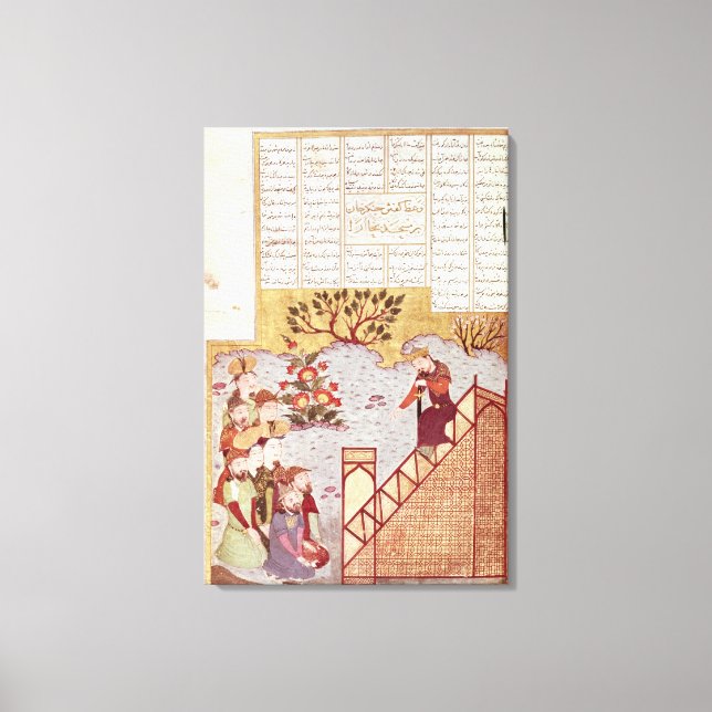 Genghis Khan talade inför en församling Canvastryck (Framsida)