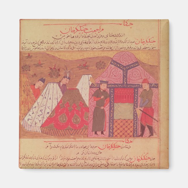 Genghis Khan utanför hans tält Magnet (Framsidan)