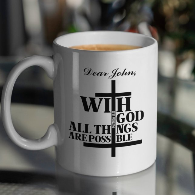 Geni 50:20 | Matthew 19:26 Skripturcitat Kaffemugg (Skapare uppladdad)