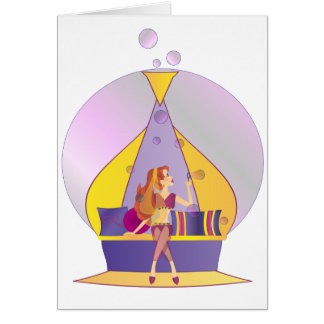 Genie Blowing Bubbles Card Hälsningskort