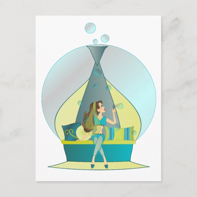 Genie Blowing Bubbles Vykort (Framsida)