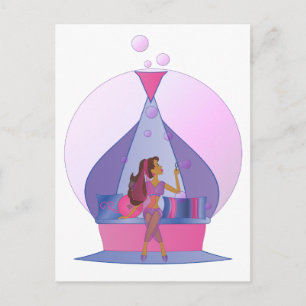 Genie Blowing Bubbles Vykort