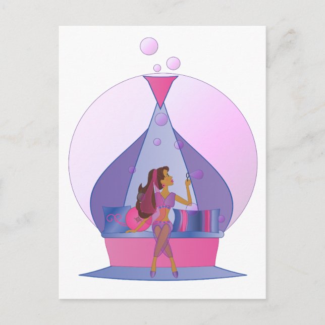 Genie Blowing Bubbles Vykort (Framsida)