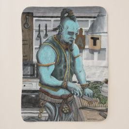 Genie Chef Cooking Dinner Fantasy Art Blanket
