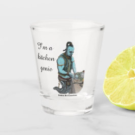 Genie Chef Cooking Dinner Fantasy Art Shot Glass