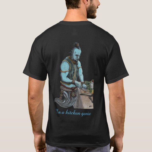 Genie Cooking Dinner Kitchen Fantasy Art Shirt T Shirt (Baksida)