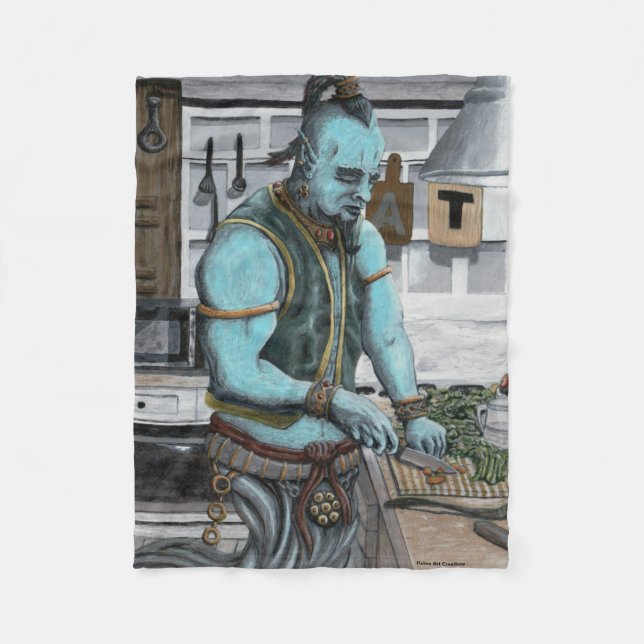 Genie Cooking Kitchen Magic Fantasy Art Blanket Fleecefilt (Framsidan)