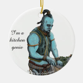 Genie Cooking Kitchen Magic Fantasy Art Ornament