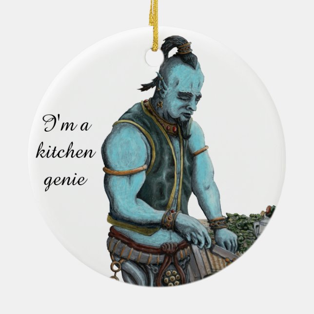 Genie Cooking Kitchen Magic Fantasy Art Ornament (Baksidan)