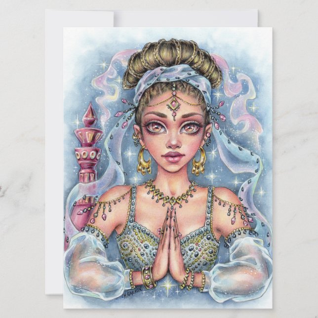 Genie Fairytale Fantasy Female Magic Art Card (Framsida)