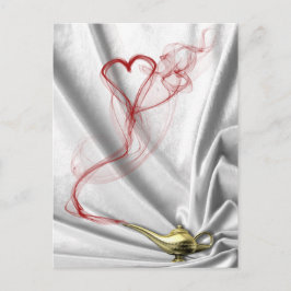 Genie Lamp med hjärtrök - vykort