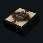 Genie Magic Bröllop-årsdag, Gift-box Smyckeskrin<br><div class="desc">Unik och Snyggt keepy, presentlåda med bohemisk inspirerad design i daglig, orange och mörk brun - Exquisite and elegant anpassningsbar Anibröllopsdag, Bröllop eller förlovning närvarande. Anpassa med namn, årsdag och monogram eller siffror - som är gjorda i en underbar presentlåda av trä till behållans trinketer, smyckeskrin för dina speciella nyckelköer....</div>