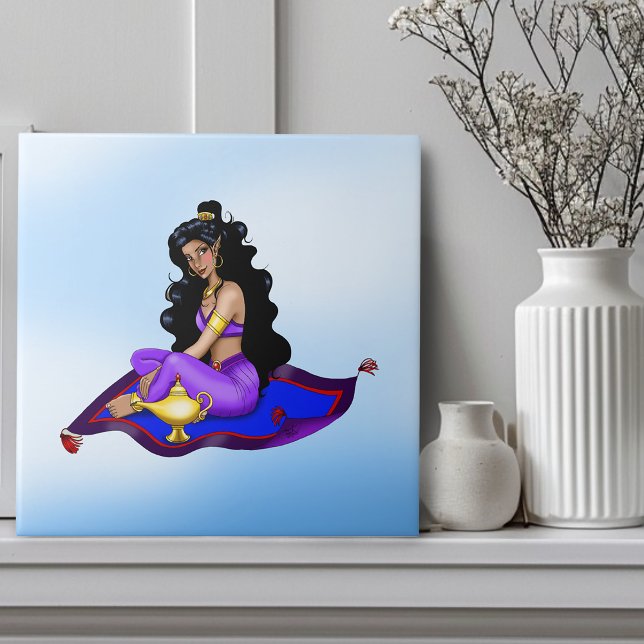 Genie Magic Carpet Lamp Blue Sky Kakelplatta (Skapare uppladdad)