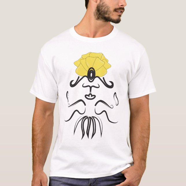 Genie Petal Hat Line Art T-Shirt (Framsida)