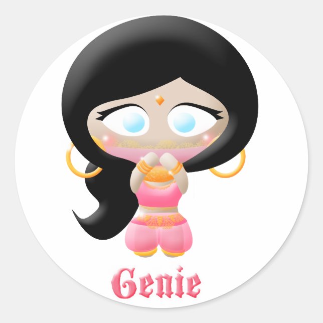 Genie Runt Klistermärke (Framsida)