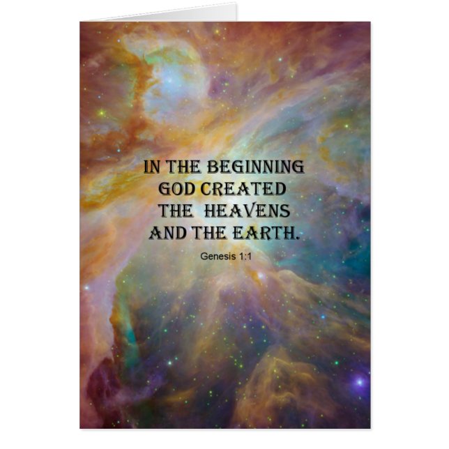 Genisis 1:1 hälsningskort (Framsidan)