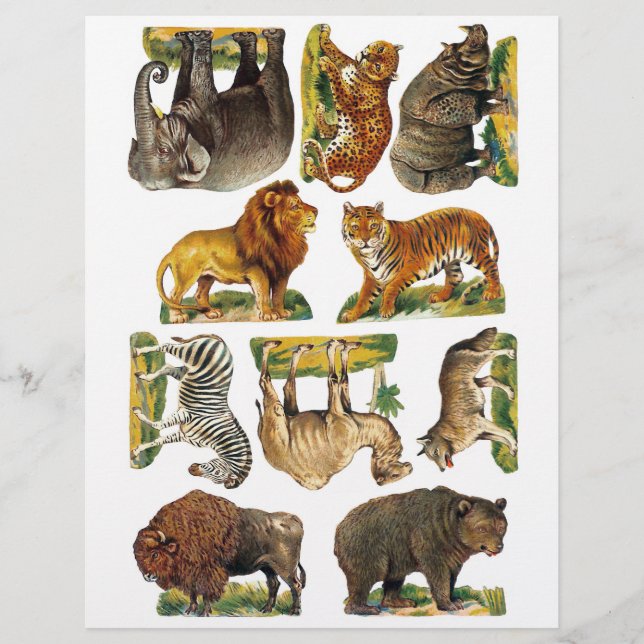 Geniune (ej AI) Victorian Zoo Animal Fussy Cuts (Framsida)
