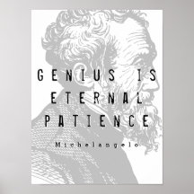 Genius är evigt tålamod | Michelangelo Quote