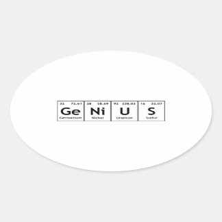 GeNiUS Chemistry Periodic Bord Ord Inslag Ovalt Klistermärke