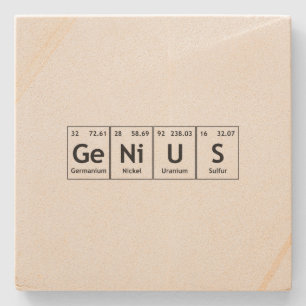 GeNiUS Chemistry Periodic Bord Ord Inslag Underlägg Sten