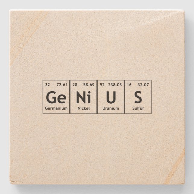 GeNiUS Chemistry Periodic Bord Ord Inslag Underlägg Sten (Framsidan)