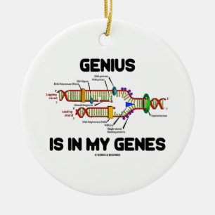 Genius finns i min genes DNA Replication Humor Julgransprydnad Keramik