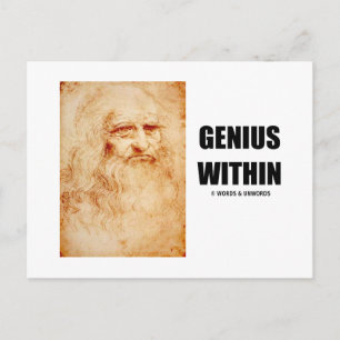 Genius Inom (Leonardo da Vinci Self-Porträtt) Vykort
