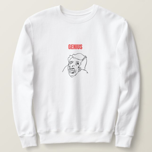 Genius Meme Lång Ärmad Tröja (Design framsida)