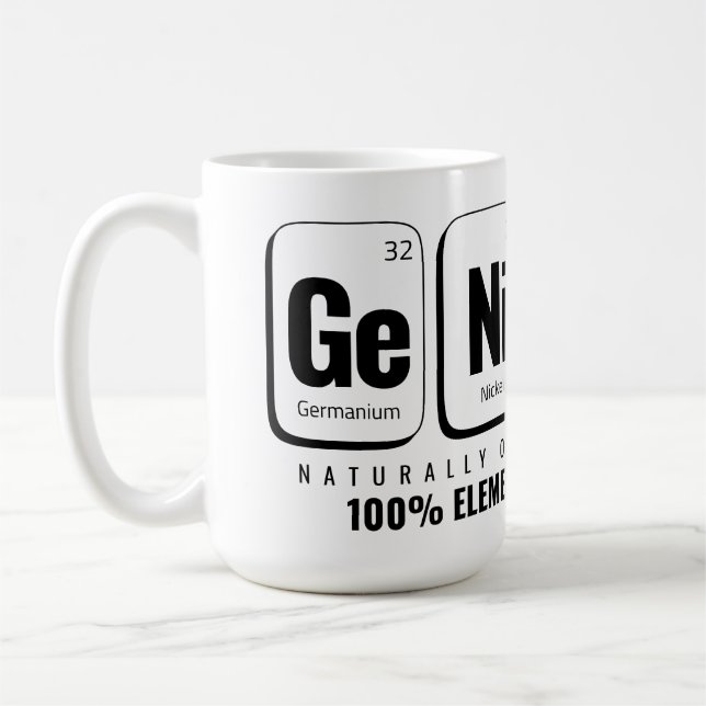 GENiUS Periodic Bord - Funny Science Design Kaffemugg (Vänster)