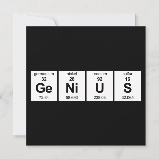 GeNiUS Periodic Bord Inbjudningar (Framsida)