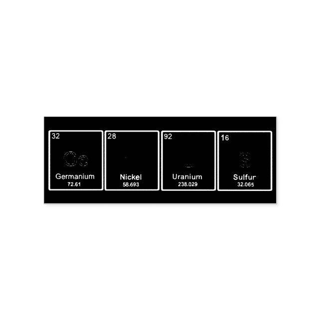 GeNiUS Periodic bord inslag frimärke Stämpel (Tryck)