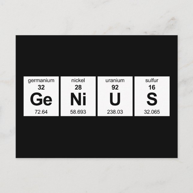 GeNiUS Periodic Bord Vykort (Framsida)