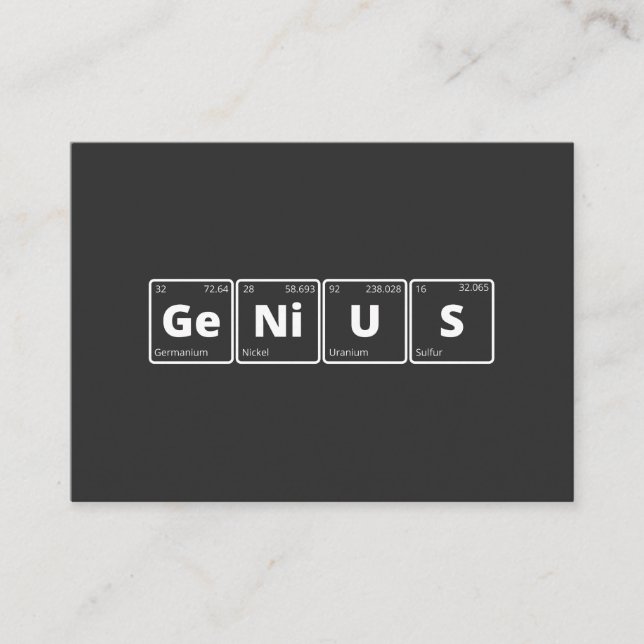 Genius - Periodic Table Visitkort (Framsida)