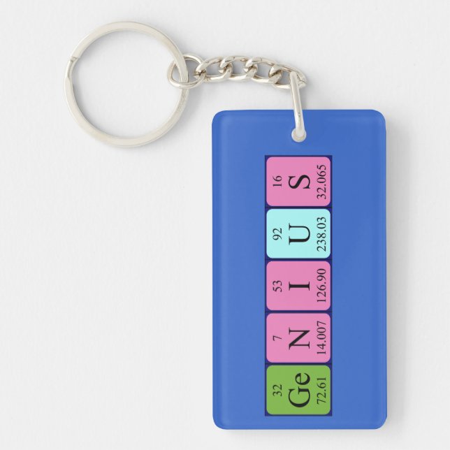 Genius Periodisk nyckelring bord namn (Framsidan)