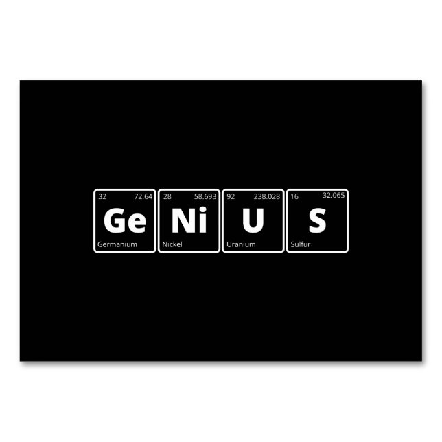 Genius - Periodiska Bord Bordsnummer (Framsidan)