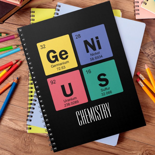 Genius | Periodiska Bord i Inslag Subjekt Anteckningsbok (Customize with a subject name, class, etc.  Available in multiple sizes and types. )