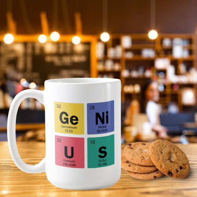GENIUS | Periodiska Bord i Inslag symboler Kaffemugg (Shown in 15oz.  Available in multiple sizes, types and colors. Cookies not included  :-()
