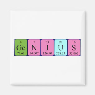 Genius periodiska magnet bord namn