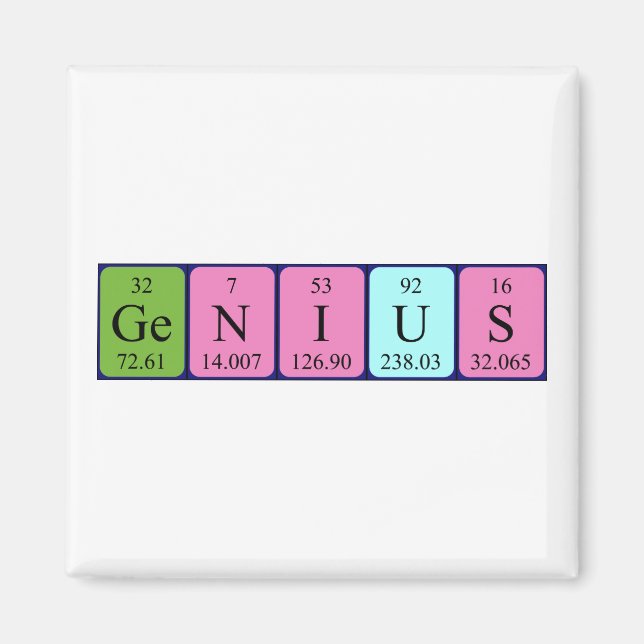 Genius periodiska magnet bord namn (Framsidan)