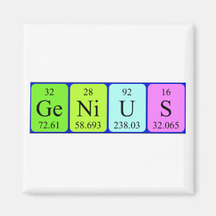 Genius periodiska magnet bord namn