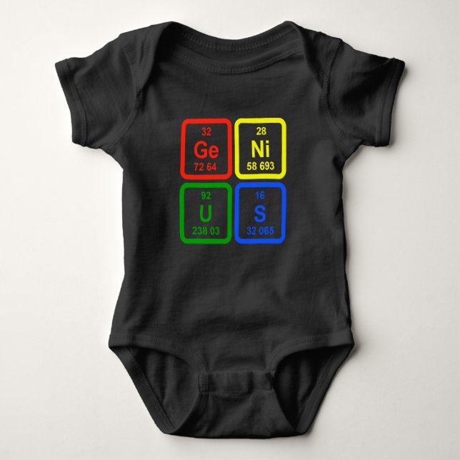 Genius Periodiska Systemet Vetenskap T Shirt (Framsida)