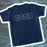 Genius periodiskt återkommande bord inslag kemi na t shirt<br><div class="desc">Geni-kemi-termerna science t-shirt från bord läser GE NI U S,  eller så kan du anpassa dig med ditt eget fyra inslag ord eller namn. En idealisk gåva till unga smarta forskare och begåvade barn. Unik grafik efter www.mylittleeden.com</div>